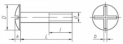 Гвинт меблевий М8*25, (100 шт/уп), RL
