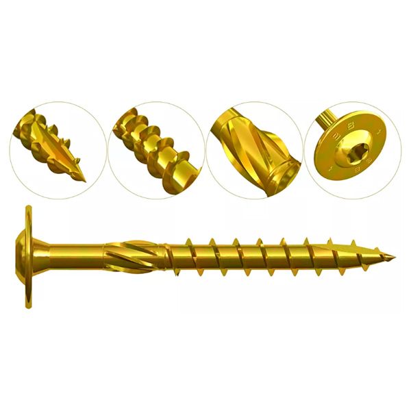 Шуруп конструкційний з пресшайбою, жовтий цинк  6*50 (300 шт/уп)