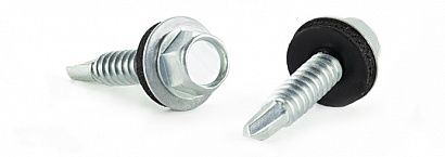 Саморіз із шестигр. головкою, шайбою EPDM і буром по ДЕРЕВУ 4,8*70, DIN 7504 K