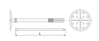 Дюбель для теплоізоляції (Обрій), ТД-10*160
