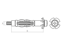 Дюбель MOLLY, металевий  М5/10*37