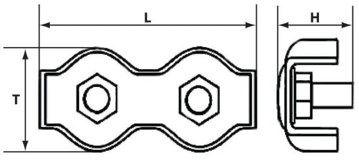Затискач для троса подвійний "DUPLEX", DIN 8284,  Ø 4,0 мм